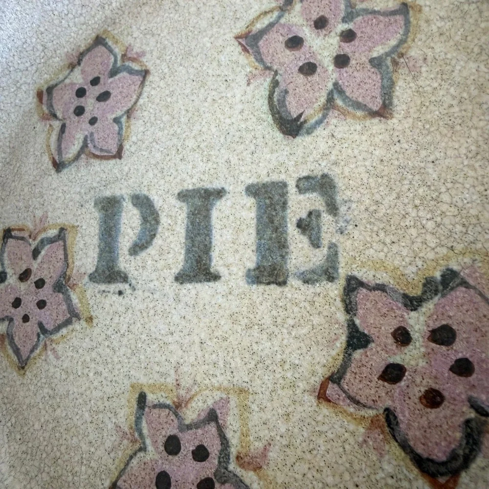 Vintage Studio Pottery Handmade Ceramic Pie Dish Floral Crackle Glaze Signed 9